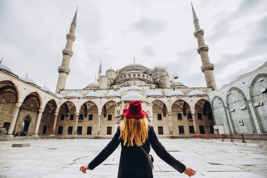 Blue Mosque: Art and Symbolism Guided Group Walking Tour - Inside Sultan Ahmed Mosque with a guide