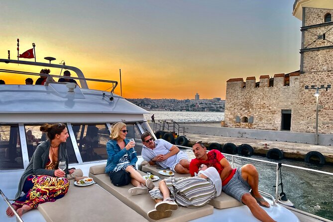 Bosphorus Sunset Yacht Cruise with Snacks and Live Guide - Maiden’s Tower and the old city skyline