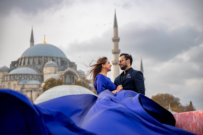 Flying Dress Photography on an Iconic Rooftop in Istanbul - Tea, coffee, and the final choices