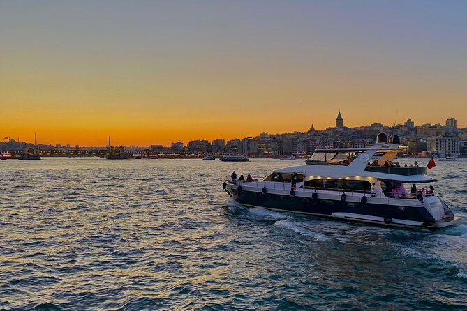 Guided Bosphorus Sunset Cruise on Luxurious Yacht - Small Group Cruise - Beneath the Bosphorus Bridge between Europe and Asia