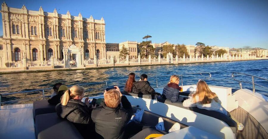 Guided Dolmabahce Palace Tour with Bosphorus Sunset Cruise - Boarding the 25-meter yacht for sunset