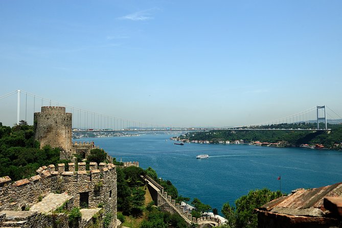 Istanbul Afternoon Bosphorus Cruise with Asian Side Stop - Galata Tower and the historic peninsula from the water