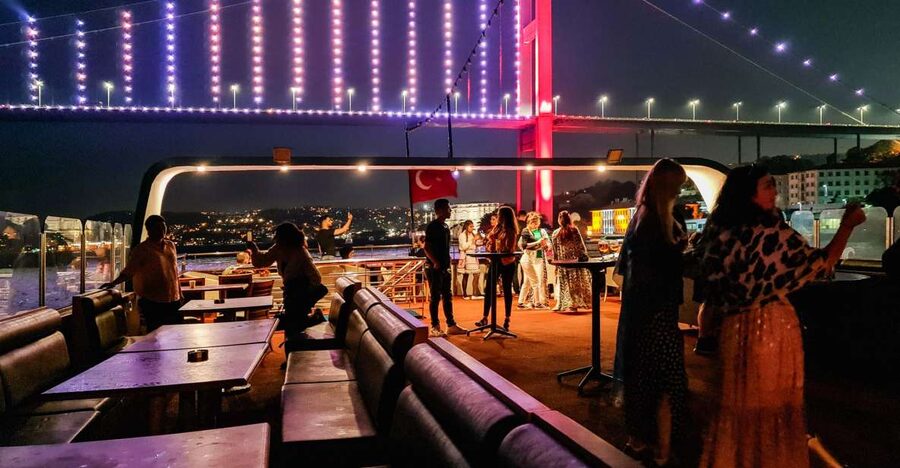 Istanbul: Bosphorus Dinner Cruise w/ Drinks & Entertainment - Boarding the AMOR for an Istanbul night out