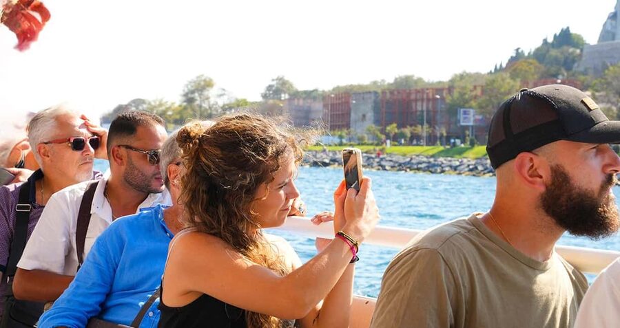 Istanbul: Bosphorus & Golden Horn Cruise Daytime or Sunset - Under the Bosphorus Bridge and toward the fortresses