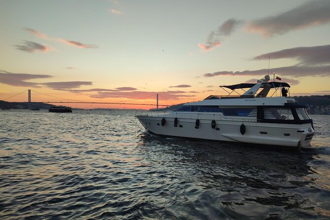 Istanbul Bosphorus Sunset Cruise on the Luxury Yacht - Maiden’s Tower at the southern end
