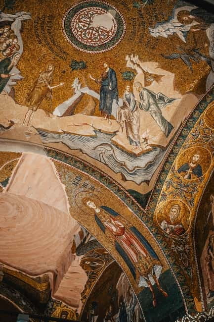 Istanbul: Chora Church (Kariye Camii) & Digital Audio Guide - Looking up at the Byzantine mosaics