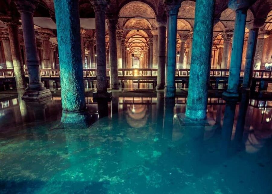 Istanbul Combo: Topkapi Palace & Basilica Cistern - Entering the Basilica Cistern underground
