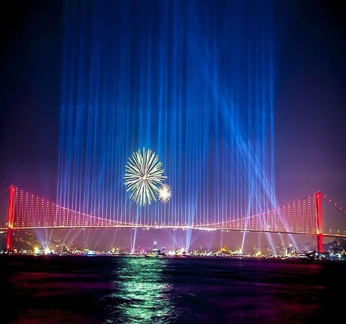 Istanbul: New Year's Eve Bosphorus Dinner Cruise Party 2027 - European and Asian views after dark