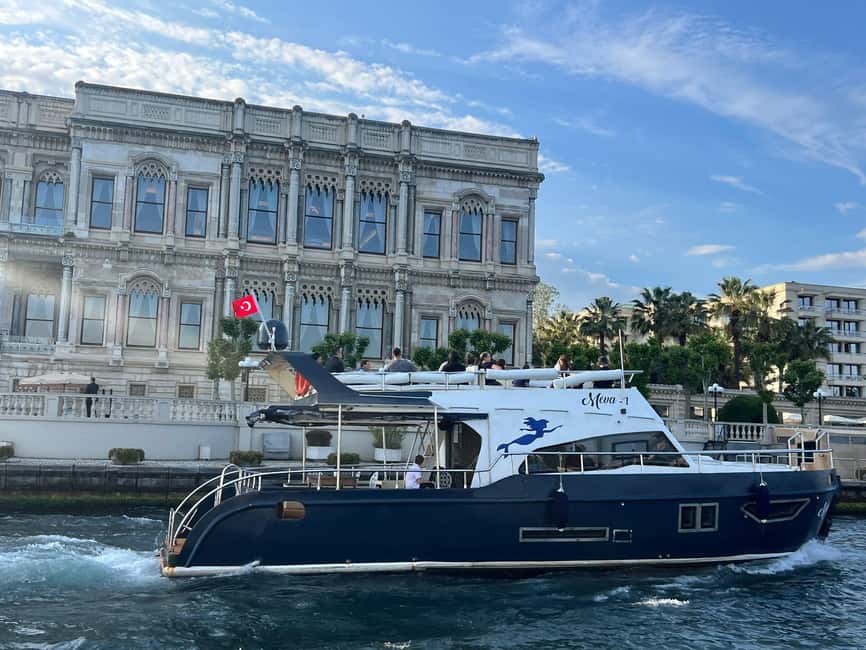 Istanbul: Sunset Bosphorus Yacht Cruise with A break on Asia - Passing beneath the Bosphorus Bridge