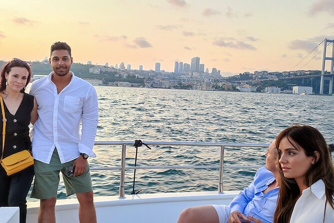 Istanbul Sunset Cruise With Luxury Yacht On Bosphorus - Dolmabahçe and Ortaköy at evening light