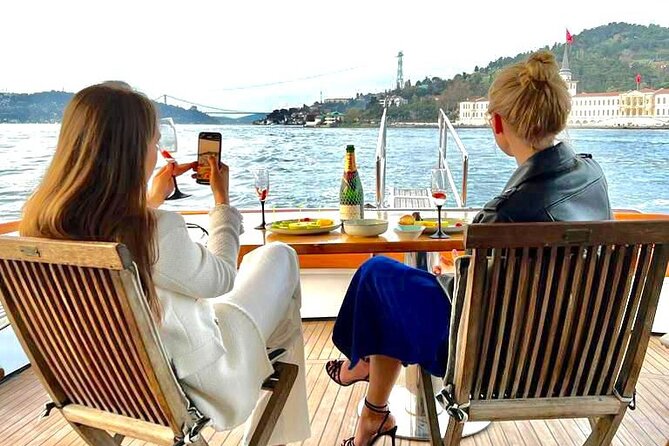 Sunset or Daytime Istanbul Guided Luxury Yacht Cruise with Snacks - The Bosphorus Bridge and Ortaköy views