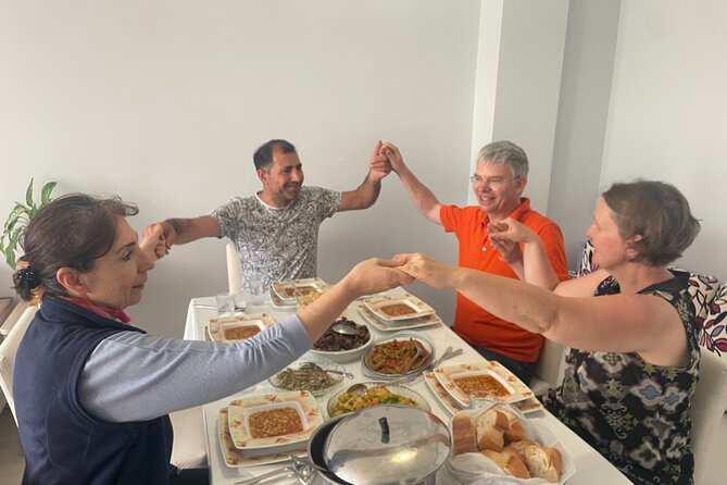 Traditional Family Dinner in Istanbul with with Eastern Family - Dolma, karnıyarık, and carrot with garlic yogurt